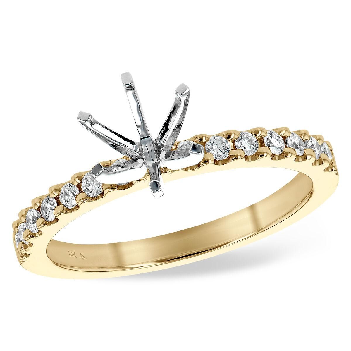 14KT Gold Semi-Mount Engagement Ring