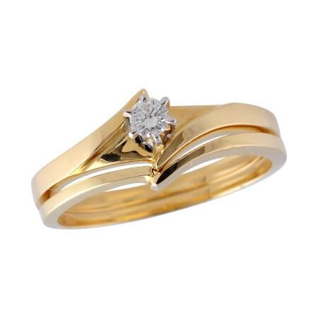 14KT Gold Two-Piece Wedding Set